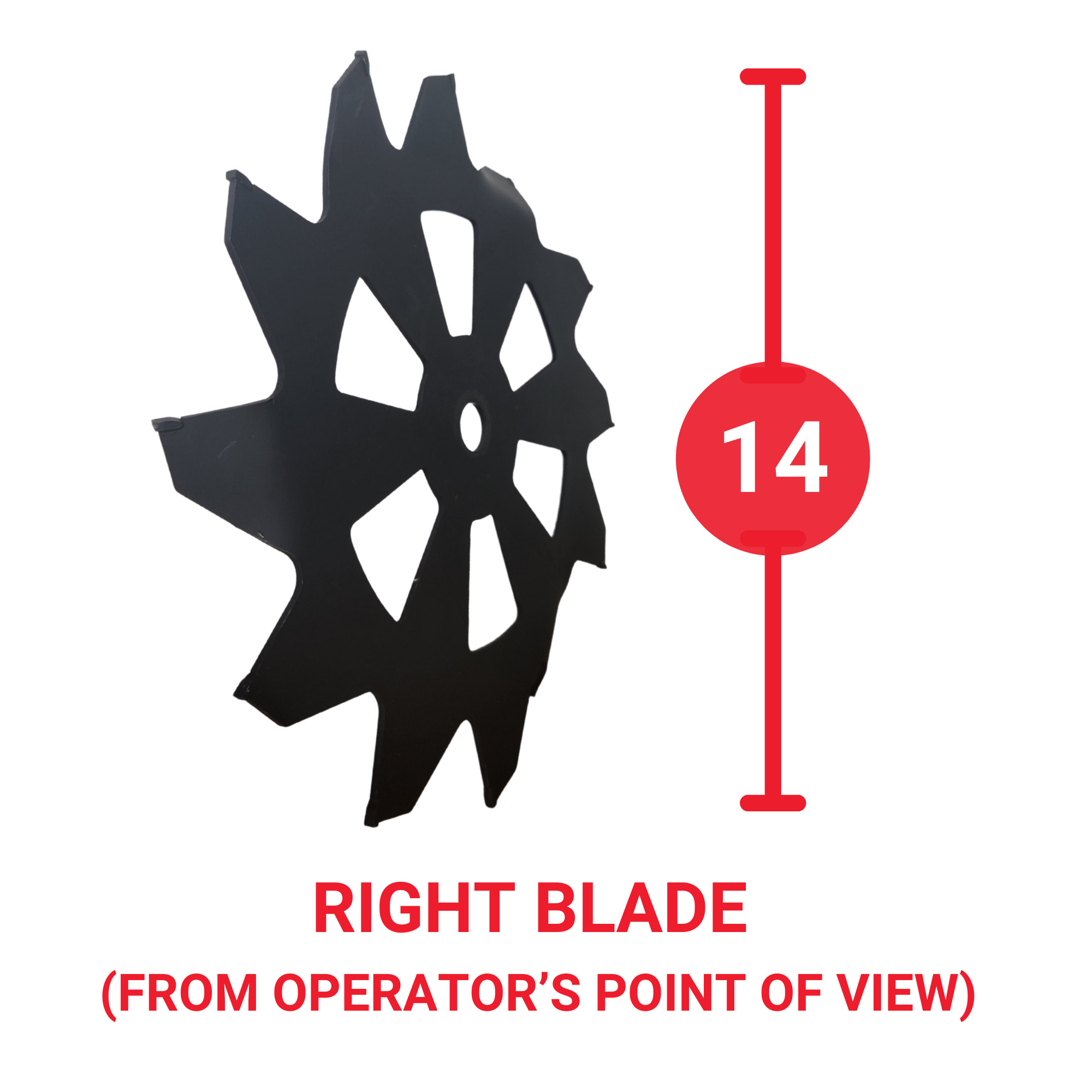 TrenchBadger Inc., 14in. Trencher, Digger, Excavator Blade (Left), Use Singly, Model# TBP1039-L